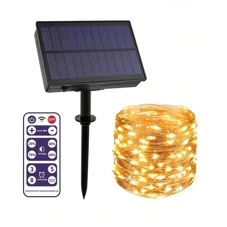 Copper Wire Solar Fairy Lights LED String Bright Christmas Decoration