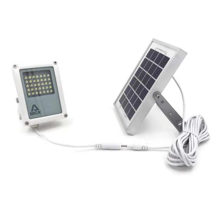 Compact Solar Flood Light 35 LED Durable Metal Security Garden Lamp