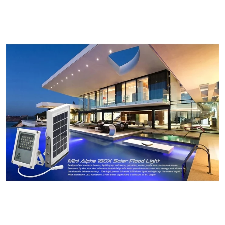 Compact Solar Flood Light 35 LED Durable Metal Security Garden Lamp