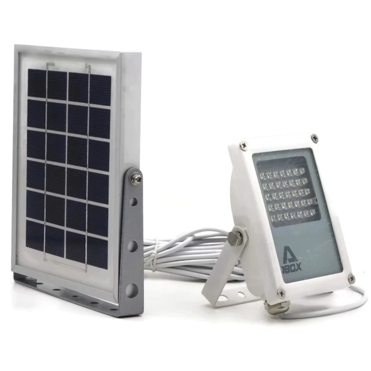 Compact Solar Flood Light 35 LED Durable Metal Security Garden Lamp