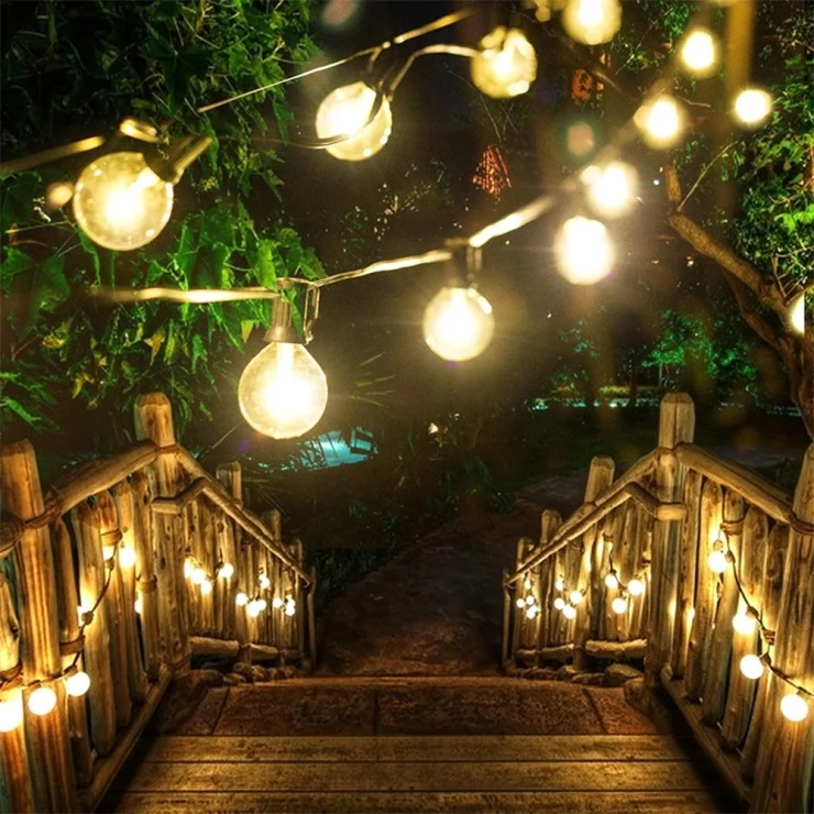 Outdoor Solar Fairy Lights Bright Classic LED Bulbs String Garland