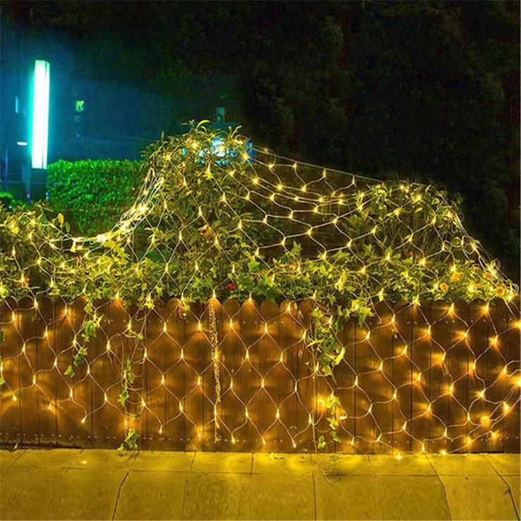 Bright Solar Christmas Lights Tree Net LED Decoration Garden Garland