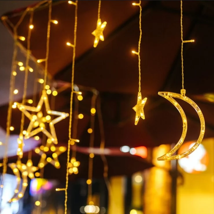 Solar Christmas String Lights LED Stars Outdoor Garland Decoration