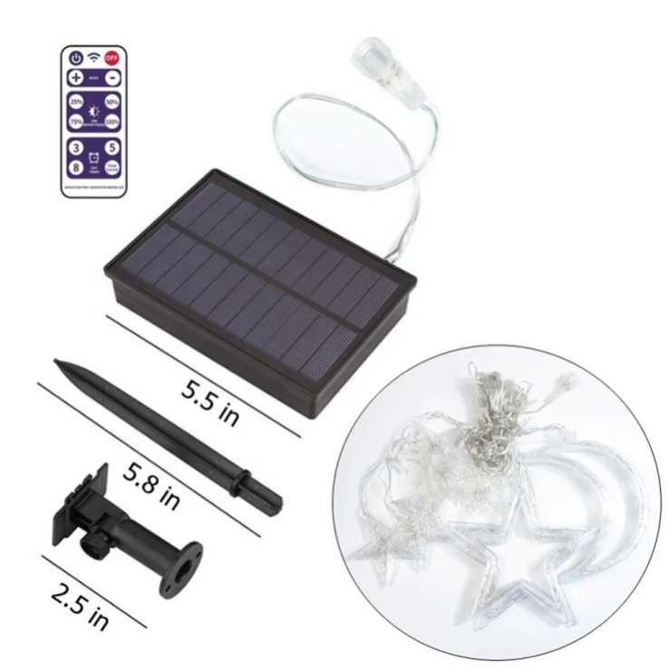 Solar Christmas String Lights LED Stars Outdoor Garland Decoration