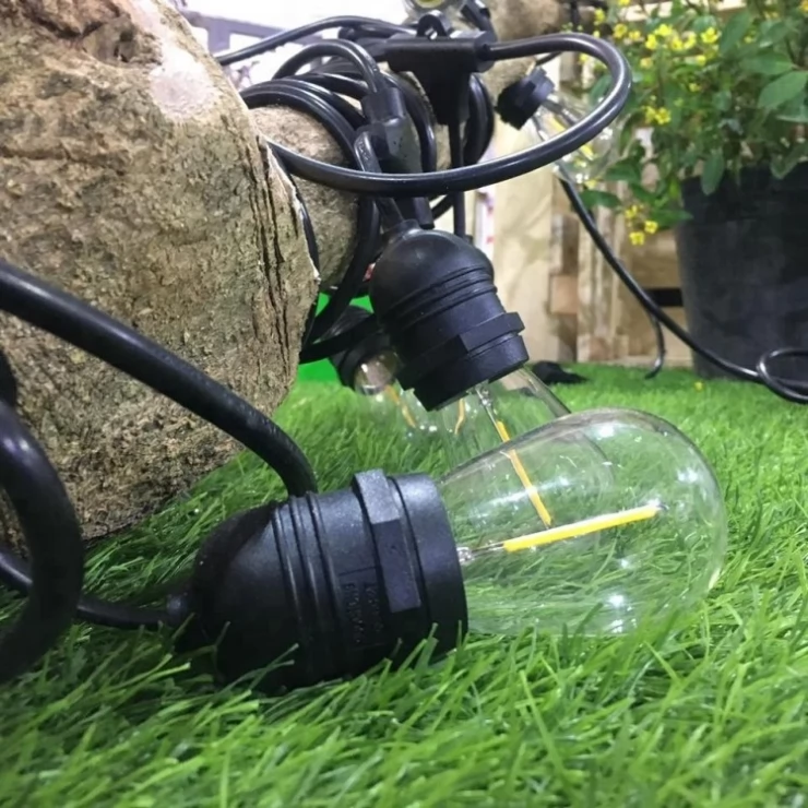 Vintage Outdoor Solar Fairy String Lights LED Glass Bulbs Decoration