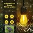 Vintage Outdoor Solar Fairy String Lights LED Glass Bulbs Decoration