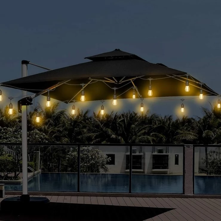 Vintage Outdoor Solar Fairy String Lights LED Glass Bulbs Decoration