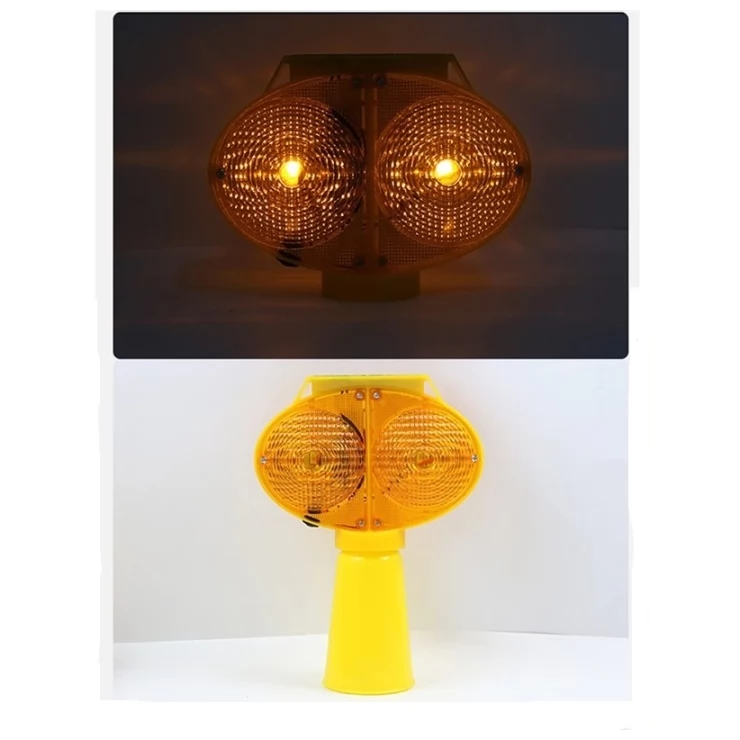 Owl Eye Solar Warning Traffic Light LED Road Construction Safety Lamp