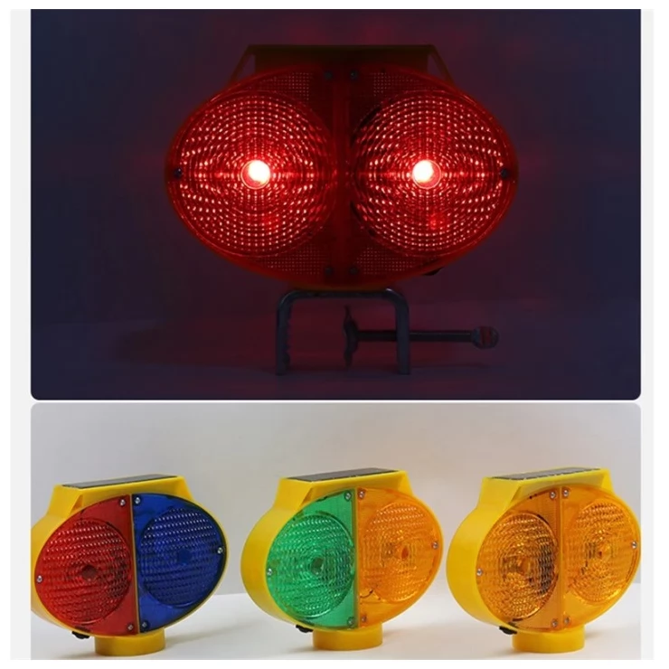 Owl Eye Solar Warning Traffic Light LED Road Construction Safety Lamp