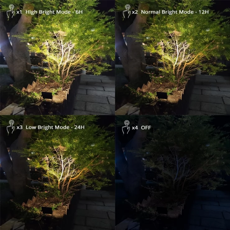 Durable Solar Garden Landscape Spotlight Bright 6 LED Twin Head IP65
