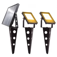 Durable Solar Garden Landscape Spotlight Bright 6 LED Twin Head IP65
