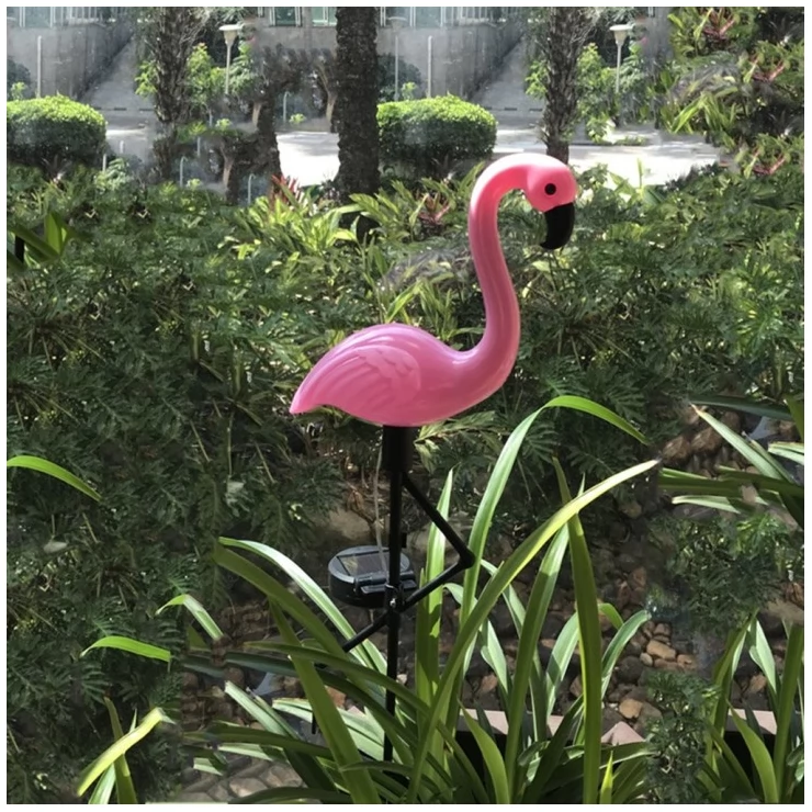 Pink Flamingo Solar Garden Light Ground Stake LED Lawn Decoration 2pcs