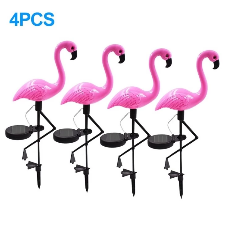 Pink Flamingo Solar Garden Light Ground Stake LED Lawn Decoration 2pcs