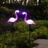 Pink Flamingo Solar Garden Light Ground Stake LED Lawn Decoration 2pcs