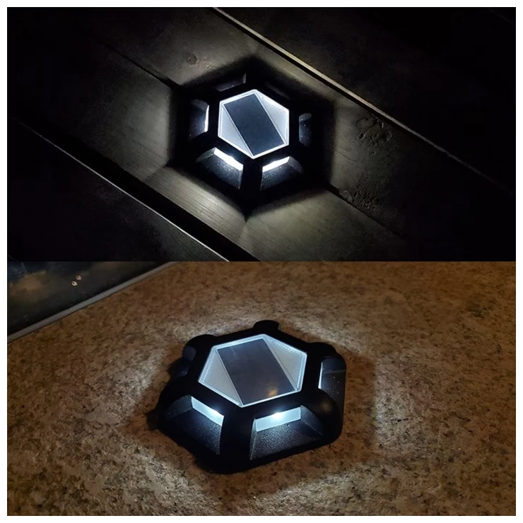 Shock-Resistant 6 LED Solar Path Stud Light Road Driveway Aluminium