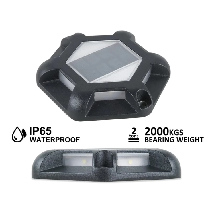 Shock-Resistant 6 LED Solar Path Stud Light Road Driveway Aluminium