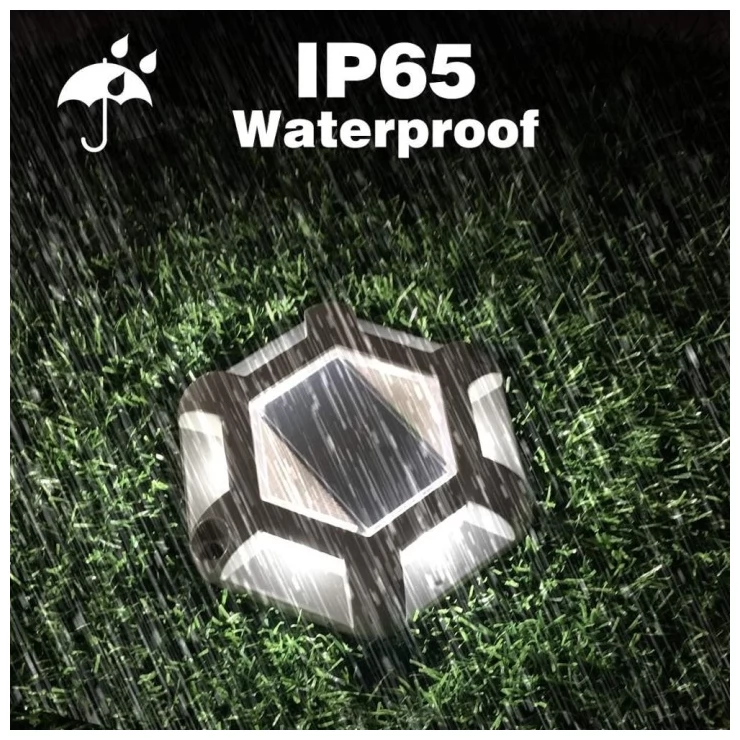 Shock-Resistant 6 LED Solar Path Stud Light Road Driveway Aluminium