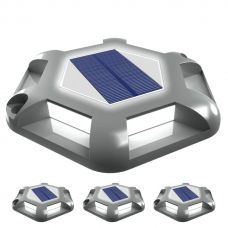 Shock-Resistant 6 LED Solar Path Stud Light Road Driveway Aluminium