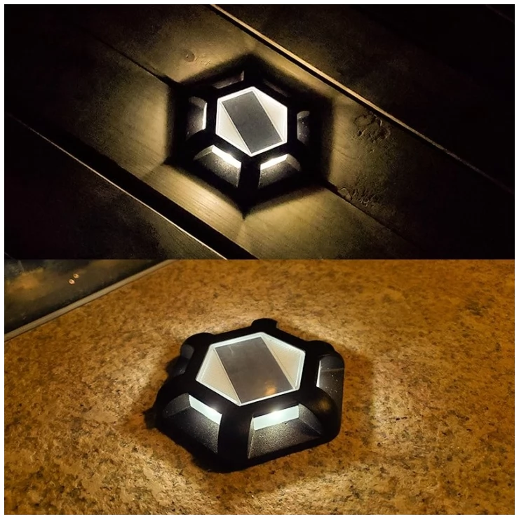 Shock-Resistant 6 LED Solar Path Stud Light Road Driveway Aluminium