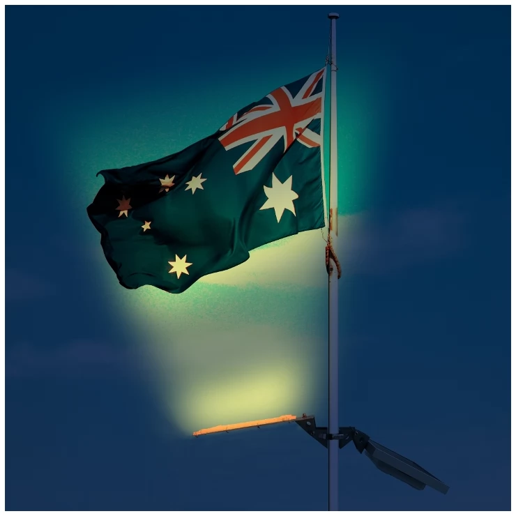 Ultra-Bright 36 LED Solar Flagpole Flood Light Outdoor Pole Setup Kit