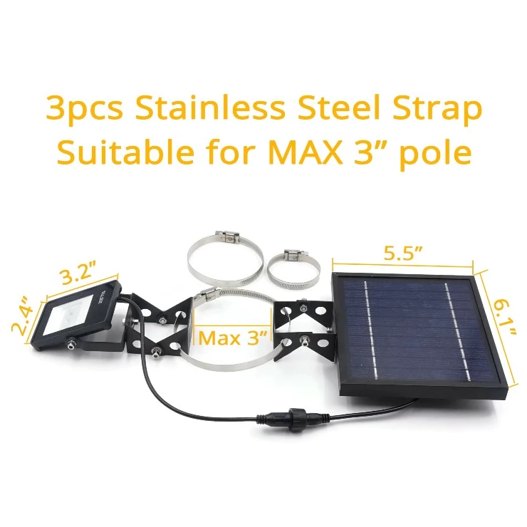 Powerful Solar Flag Pole Light Warm White LED Dusk To Dawn Outdoor Set