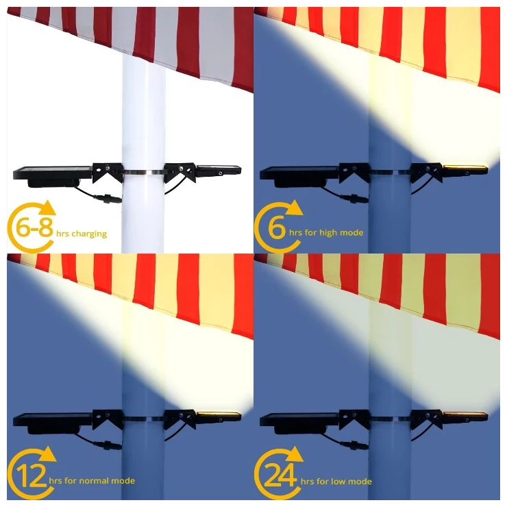 Powerful Solar Flag Pole Light Warm White LED Dusk To Dawn Outdoor Set