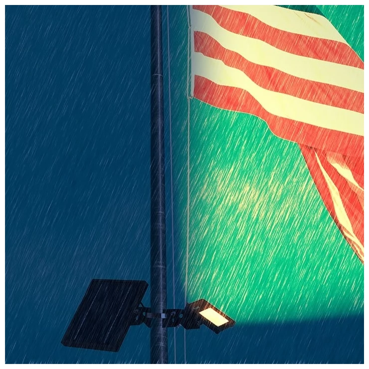 Powerful Solar Flag Pole Light Warm White LED Dusk To Dawn Outdoor Set