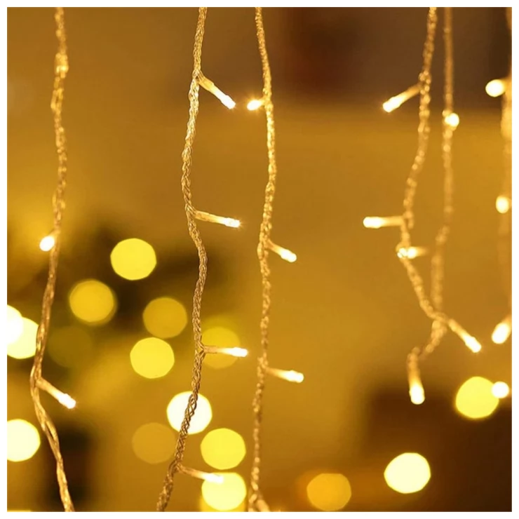 Solar Icicle Lights LED Curtain Christmas Decoration String Garland