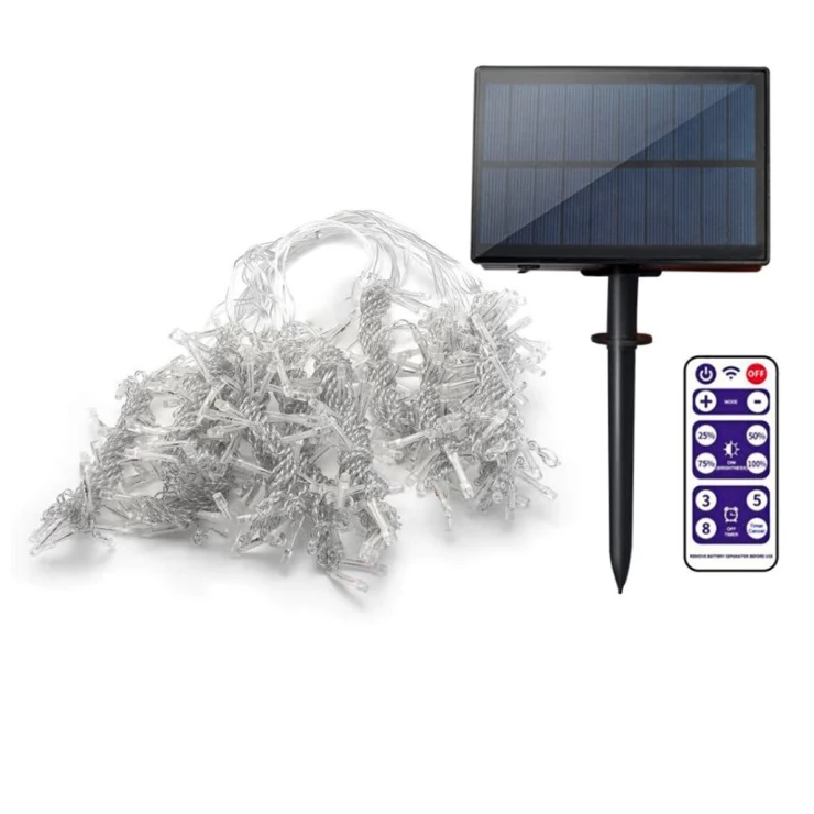 Solar Icicle Lights LED Curtain Christmas Decoration String Garland