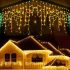 Solar Icicle Lights LED Curtain Christmas Decoration String Garland