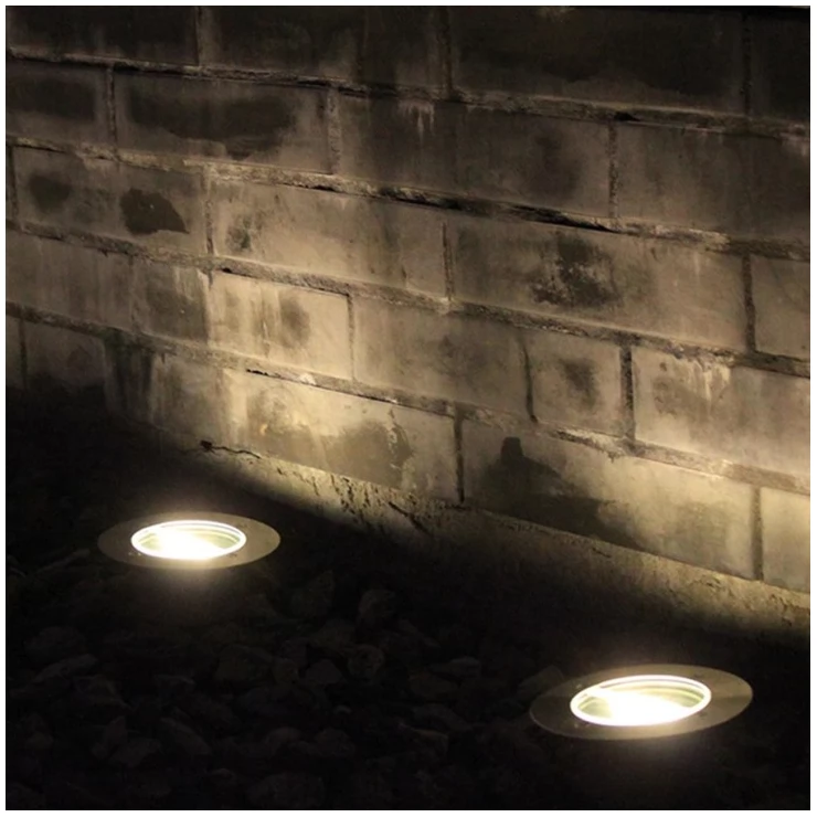 Outdoor 8 LED Solar Deck Light Underground Buried Step Path Light