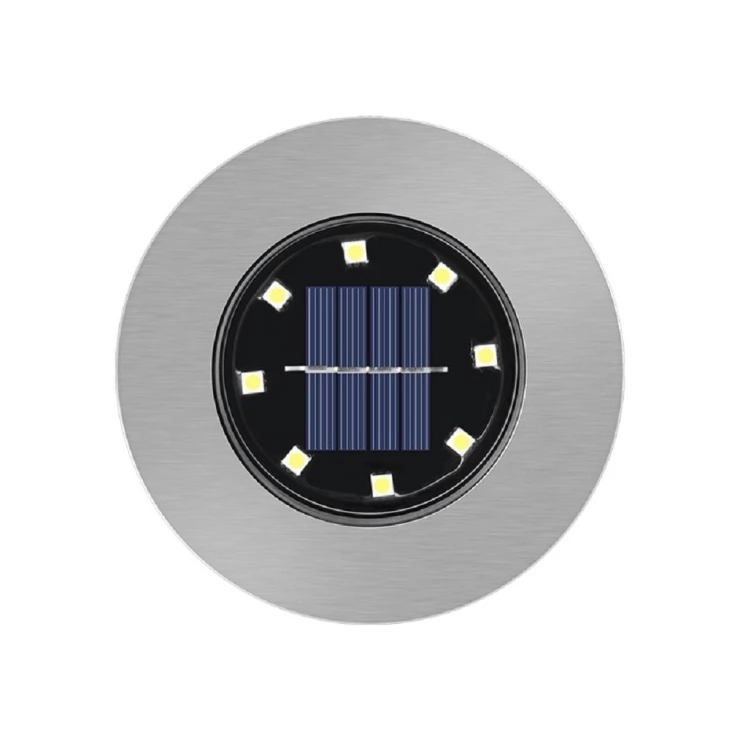 Outdoor 8 LED Solar Deck Light Underground Buried Step Path Light