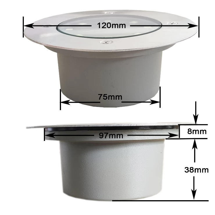 Outdoor 8 LED Solar Deck Light Underground Buried Step Path Light