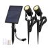Outdoor Dual Ground Solar Spot Light with Separate Solar Panel for garden lawn tree decoration