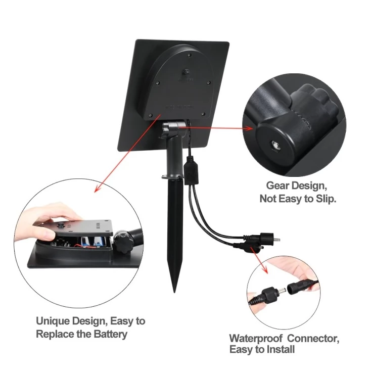 Outdoor Dual Ground Solar Spot Light with Separate Solar Panel for garden lawn tree decoration