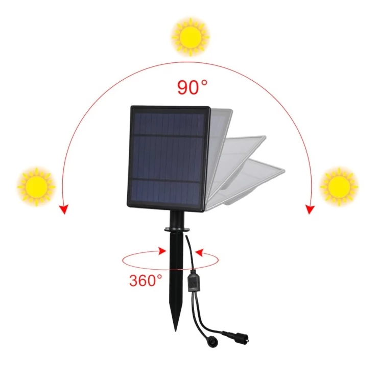 Outdoor Dual Ground Solar Spot Light with Separate Solar Panel for garden lawn tree decoration