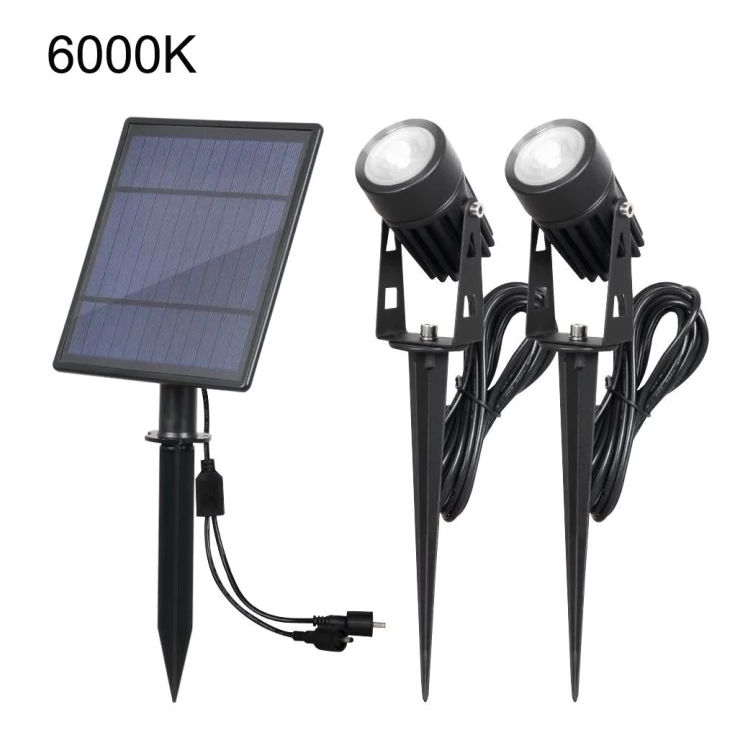 Outdoor Dual Ground Solar Spot Light with Separate Solar Panel for garden lawn tree decoration