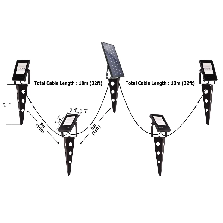 Outdoor Solar Garden Light 4-in-1 LED Spotlights Landscape Decoration