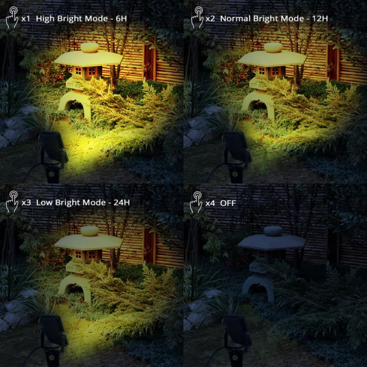 Outdoor Solar Garden Light 4-in-1 LED Spotlights Landscape Decoration