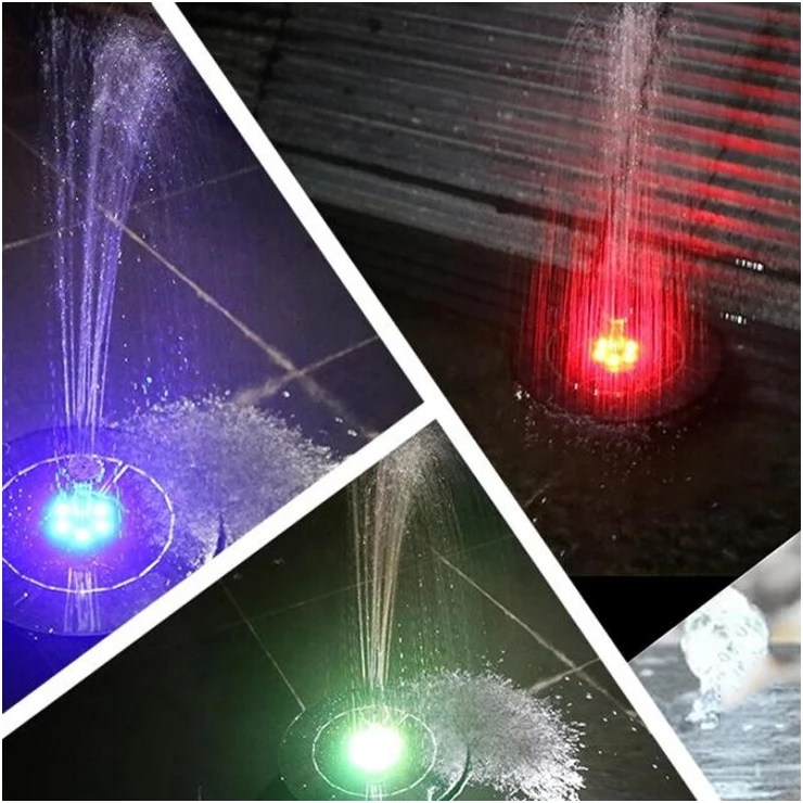Floating Solar Water Fountain Pump LED Feature With Battery Storage