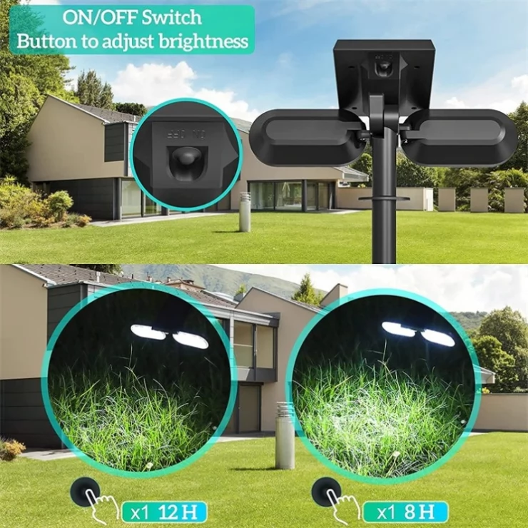 Bright 32 LED Dual Solar Path Light Motion Sensor Universal Spotlight