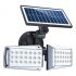 Bright 20W Dual Twin Head Solar Sensor Security Wall Light 80 COB LED