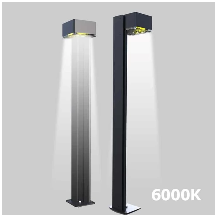 Solar Bollard Light 3W LED Heavy Duty Aluminium Pillar Garden Lamp Set
