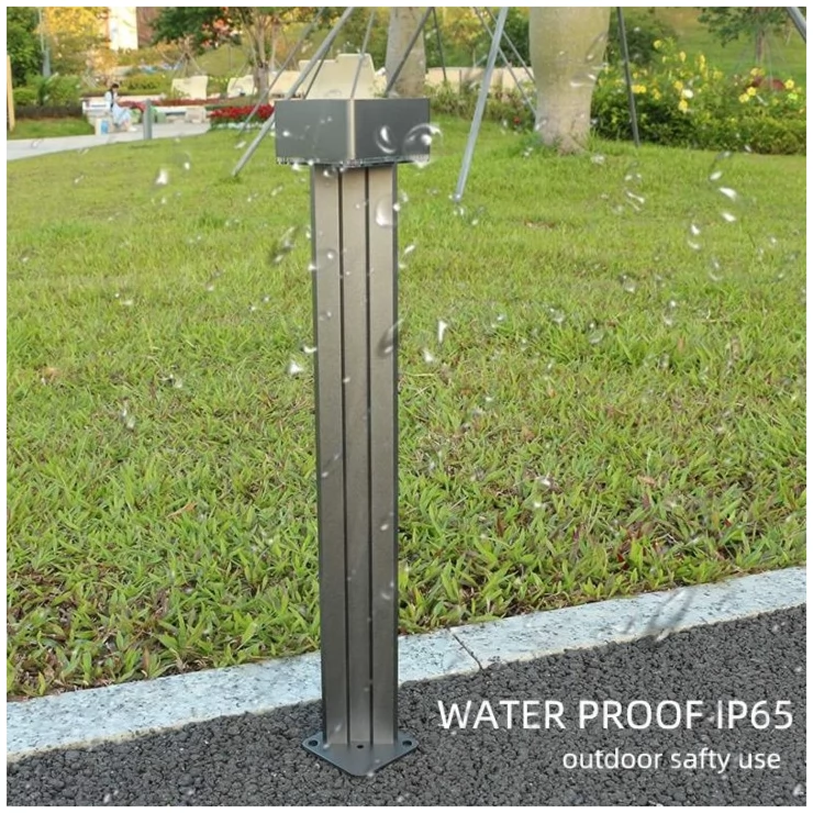 Solar Bollard Light 3W LED Heavy Duty Aluminium Pillar Garden Lamp Set