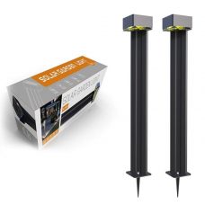 Solar Bollard Light 3W LED Heavy Duty Aluminium Pillar Garden Lamp Set