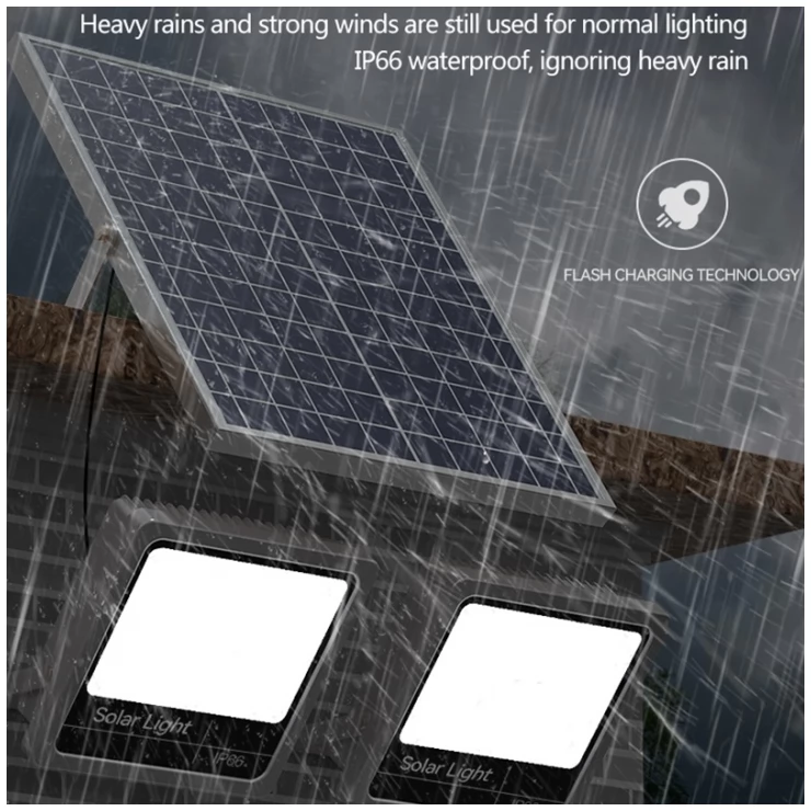 Universal Security LED Solar Floodlight Twin Light With Motion Sensor