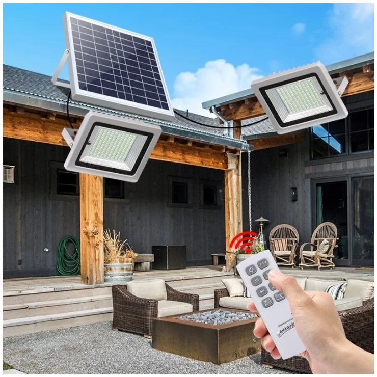 Universal Security LED Solar Floodlight Twin Light With Motion Sensor