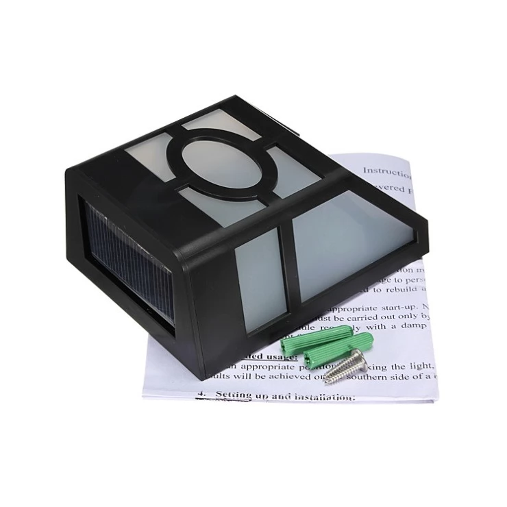 2 LED Solar Wall lights for outdoor fence, garden or backyard