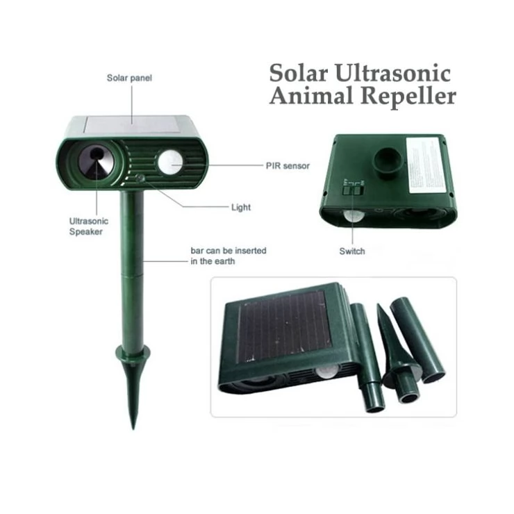 Solar Ultrasonic Pest and Animal Repeller PIR Sensor