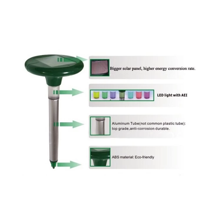 Solar Sonic Pest Snake Repeller with LED Light